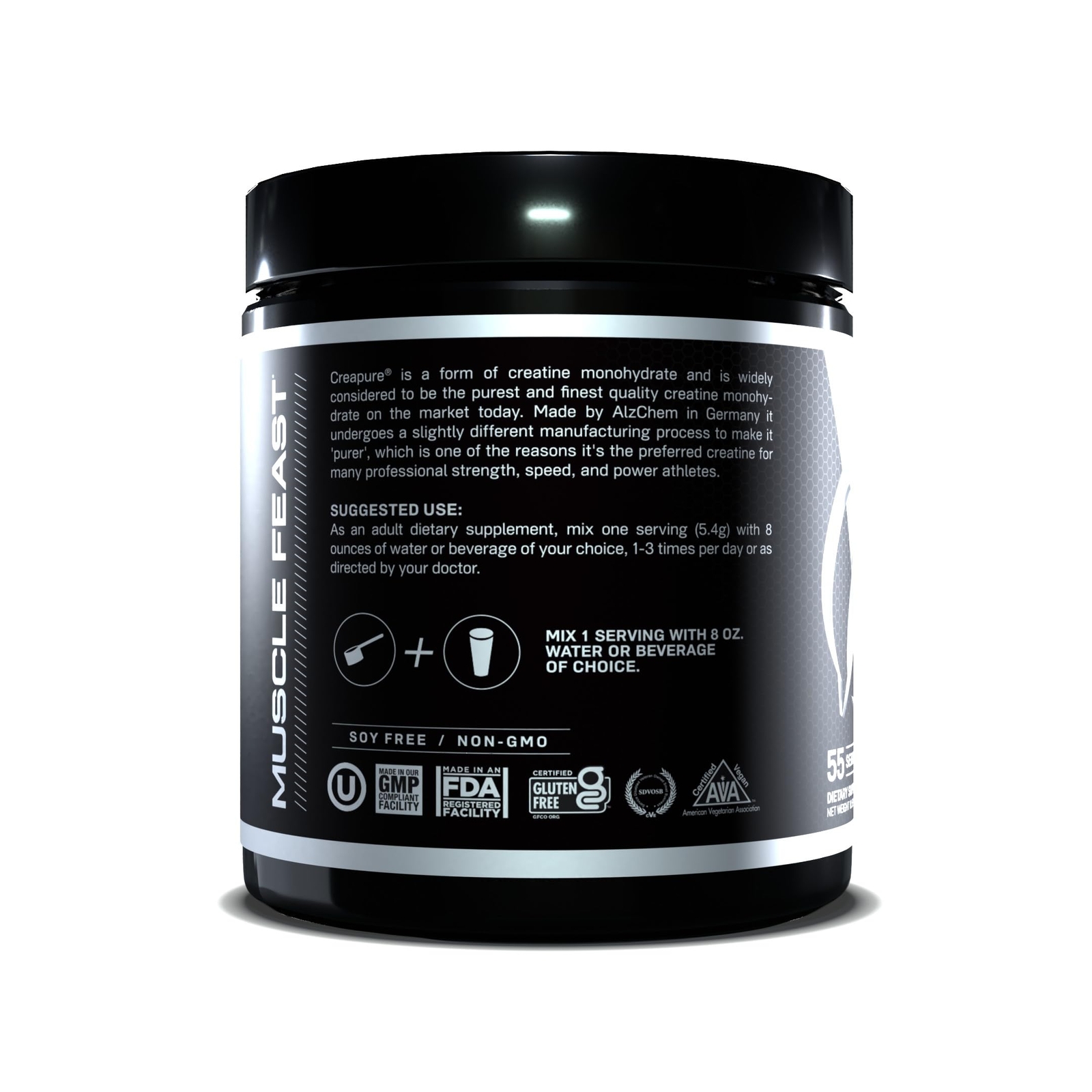Muscle Feast Creapure Creatine Monohydrate Powder Keto Gluten-Free 300G