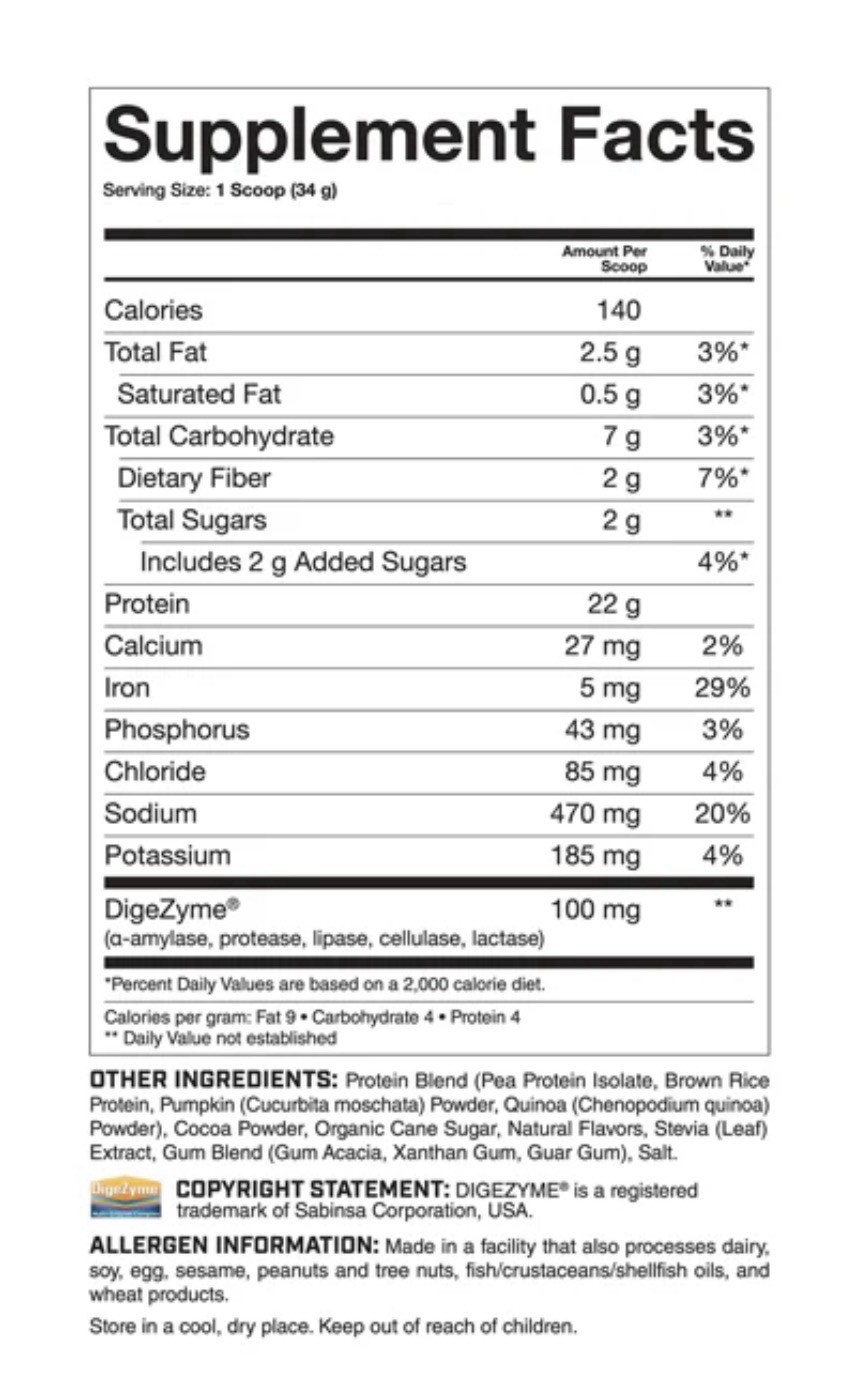 Magnum Quattro Vegan Plant Protein Isolate Chocolate 4LB Keto Digestive Enzymes