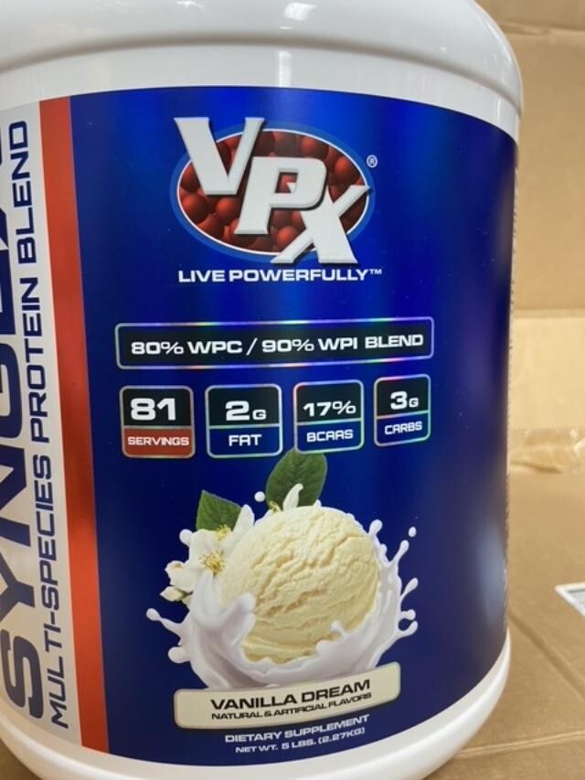 VPX Sports, Delicious Syngex Vanilla 5 Lbs flavor. 20 Grams Protein, 81 Servings