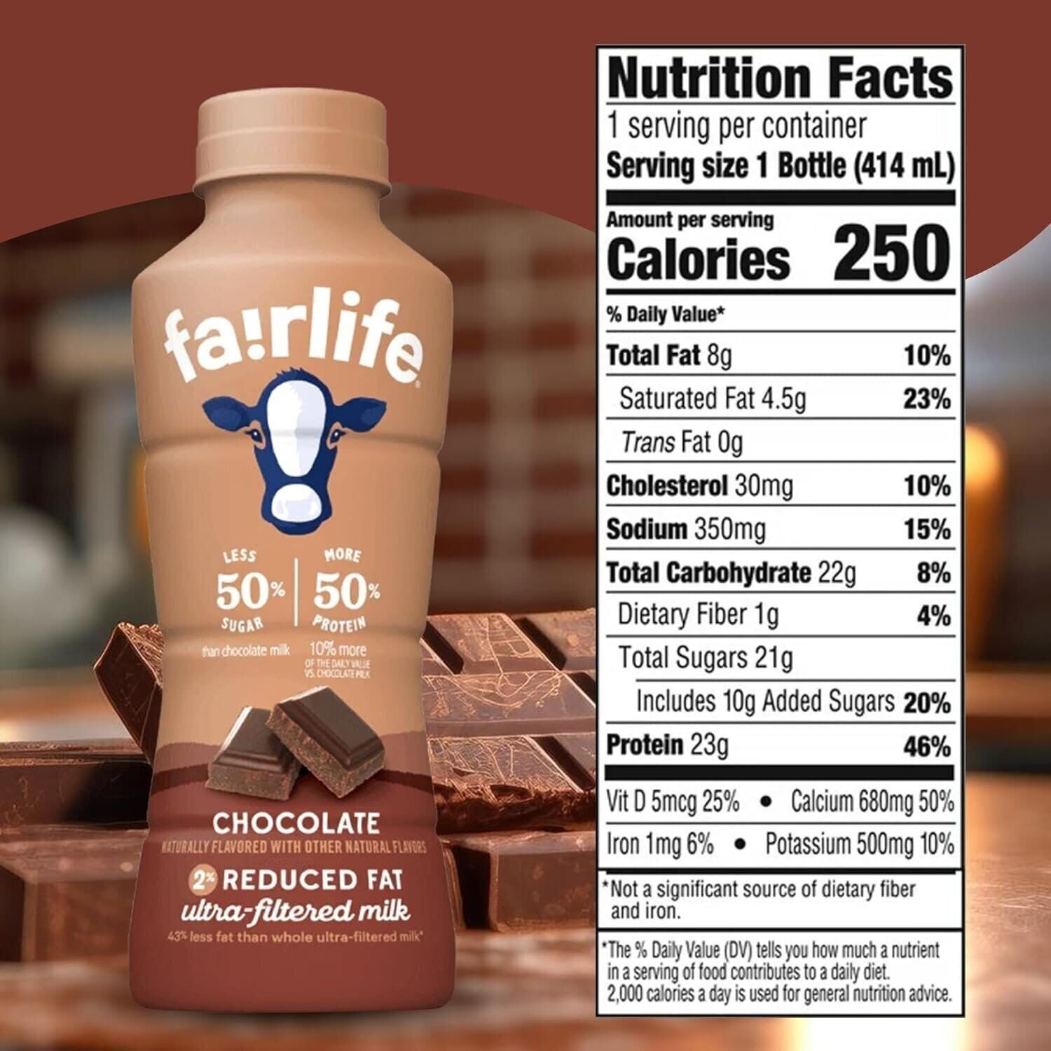 Fairlife 2% Ultra-Filtered Milk Chocolate 6 Pack – High Protein 23g – 14 Fl Oz