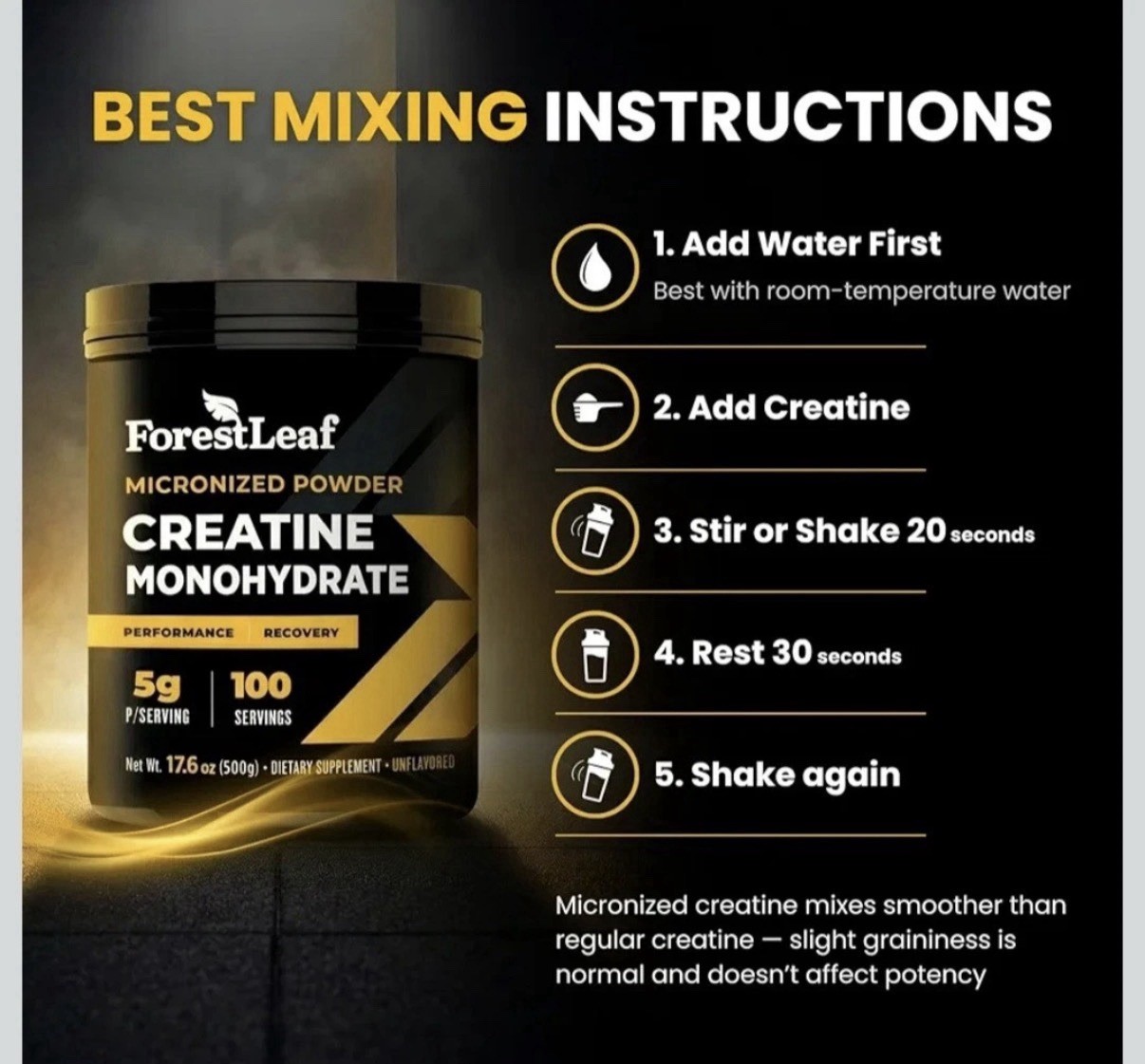 ForestLeaf Micronized Creatine Monohydrate Powder 100 Servings EXP 12/28 NEW