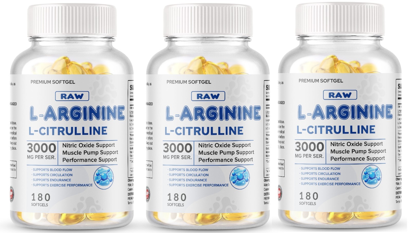 L-Arginine L-Citrulline Nitric Oxide Booster 3000mg, 540 Softgels, 270 Servings