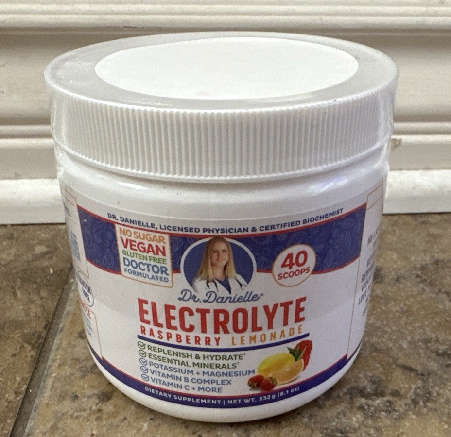 Dr Danielle Original Electrolyte Powder Boost Energy, Raspberry Lemonade Flavor