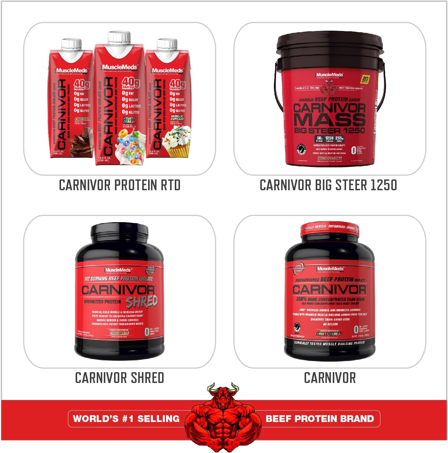 CARNIVOR Mass Gainer Beef Protein Isolate Shake, 50 Grams Protein, 125 Grams Car