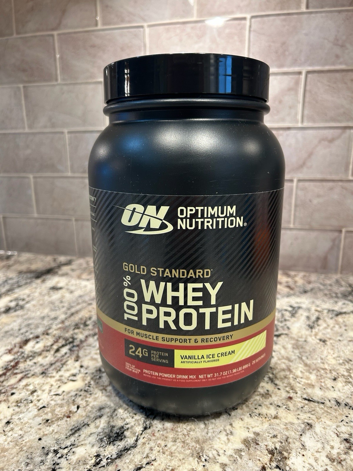 Optimum Nutrition Whey Protein Powder Vanilla Ice Cream 31.7 oz Gluten-Free