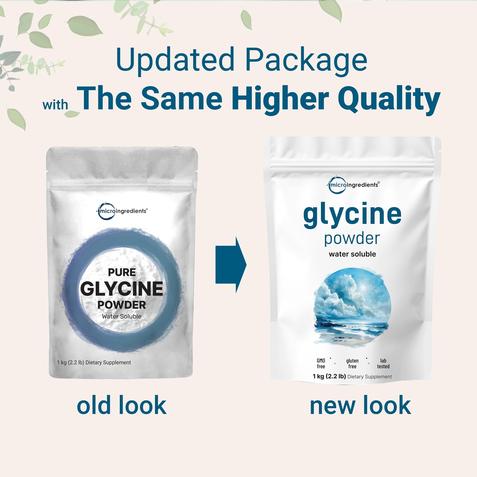 Glycine Powder, 1KG (2.2 Pounds), Glycine 1000mg Per Serving, Water Soluble a…