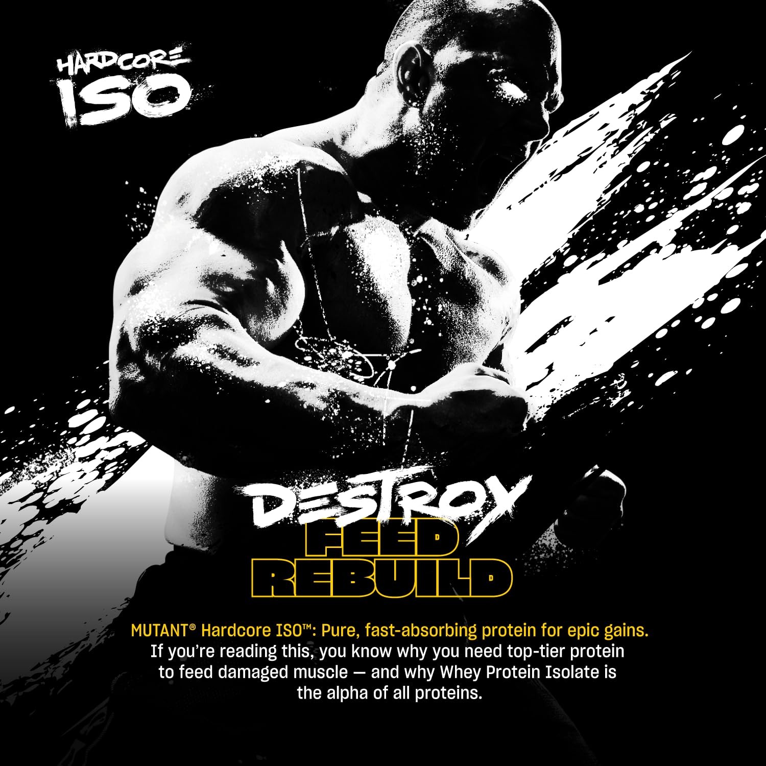 Mutant Hardcore ISO Whey Protein Isolate Powder Acts Fast to Help Recover, Bu…