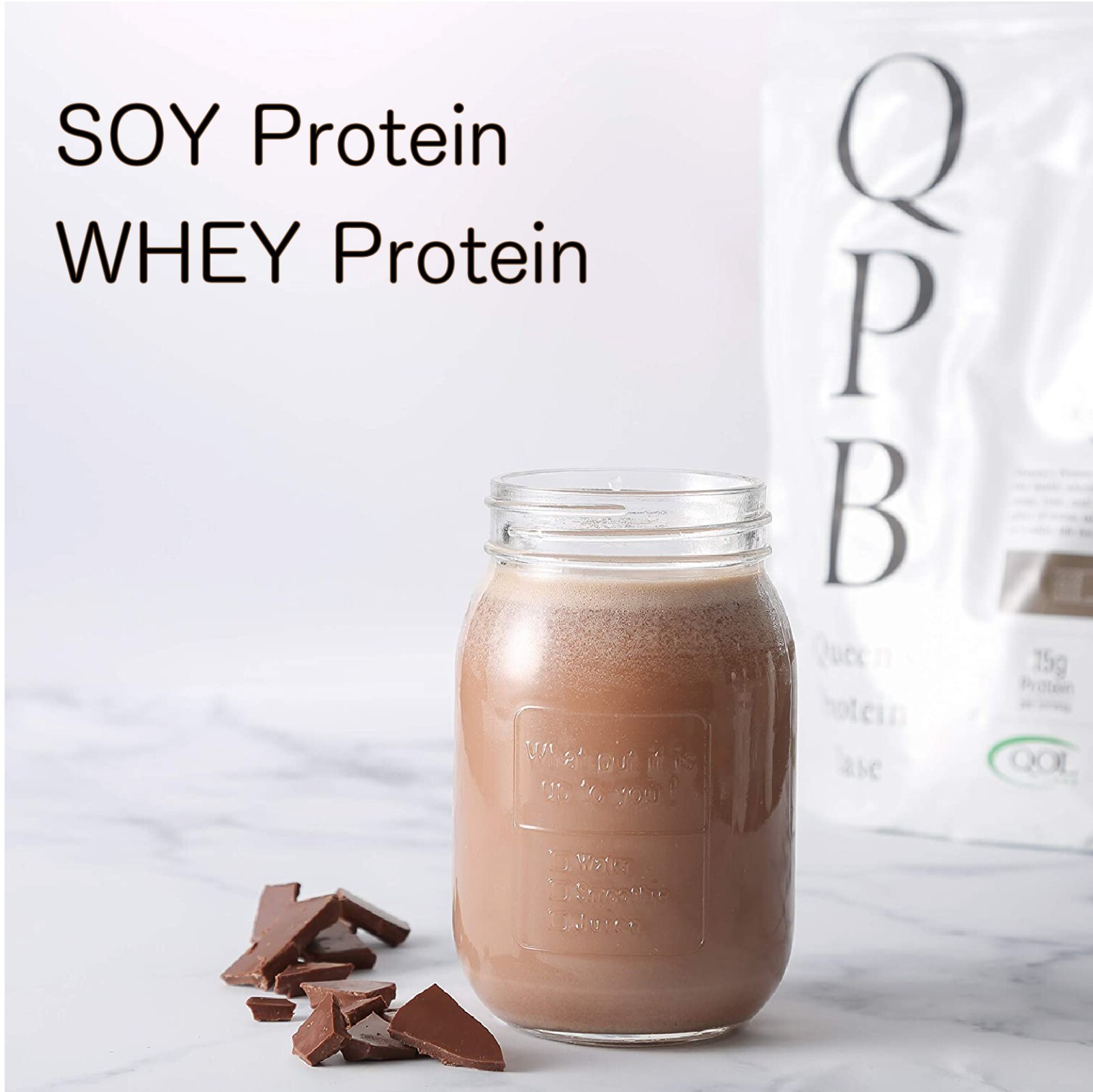 Whey Protein and Soy protein chocolate flavor servings 600g From JAPAN
