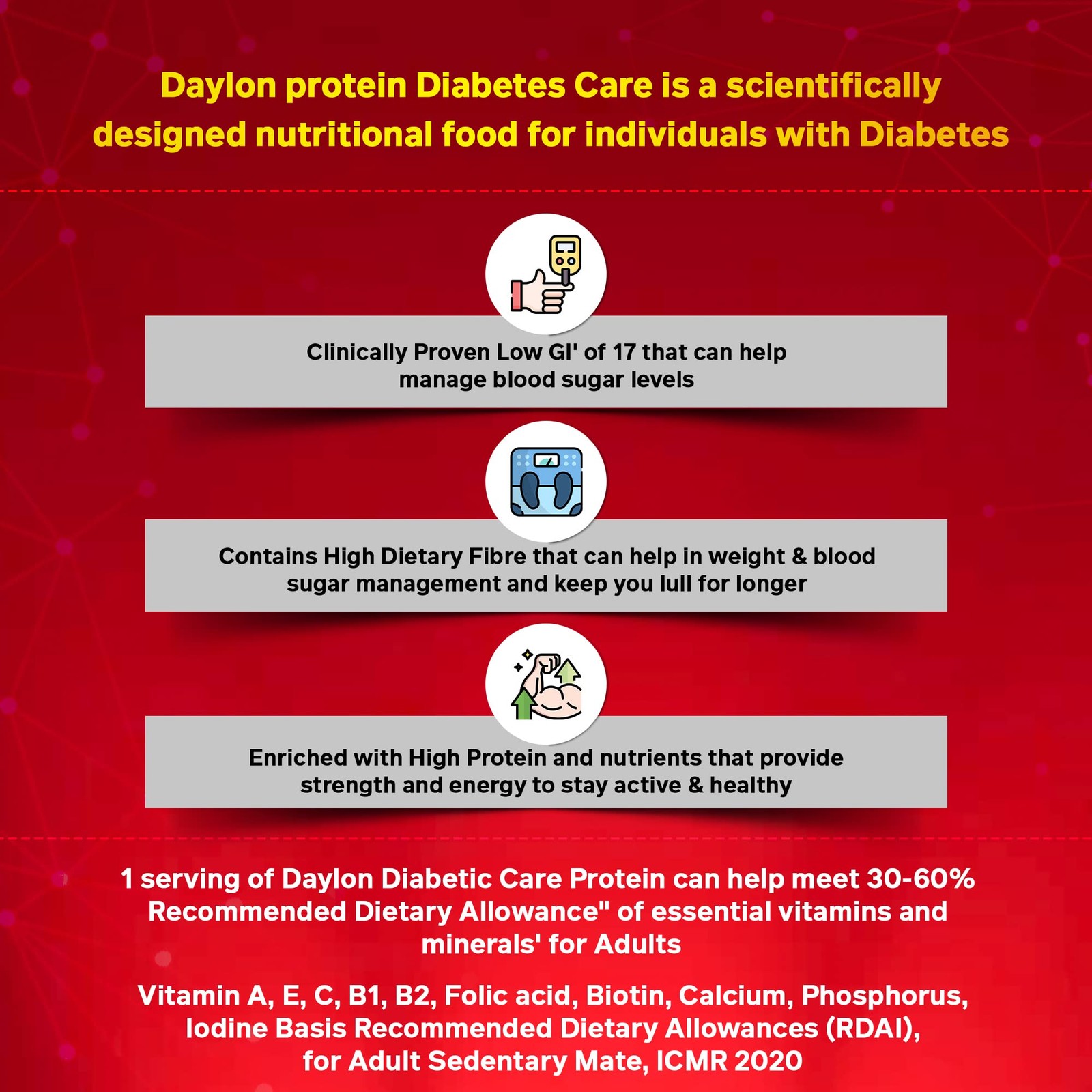 Daylon Diabetic Protein Powder Sugar Free Chocolate 500g