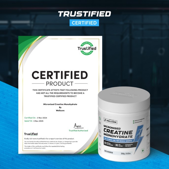 Wellcore – Micronised Creatine Monohydrate (250g, 83 Servings)