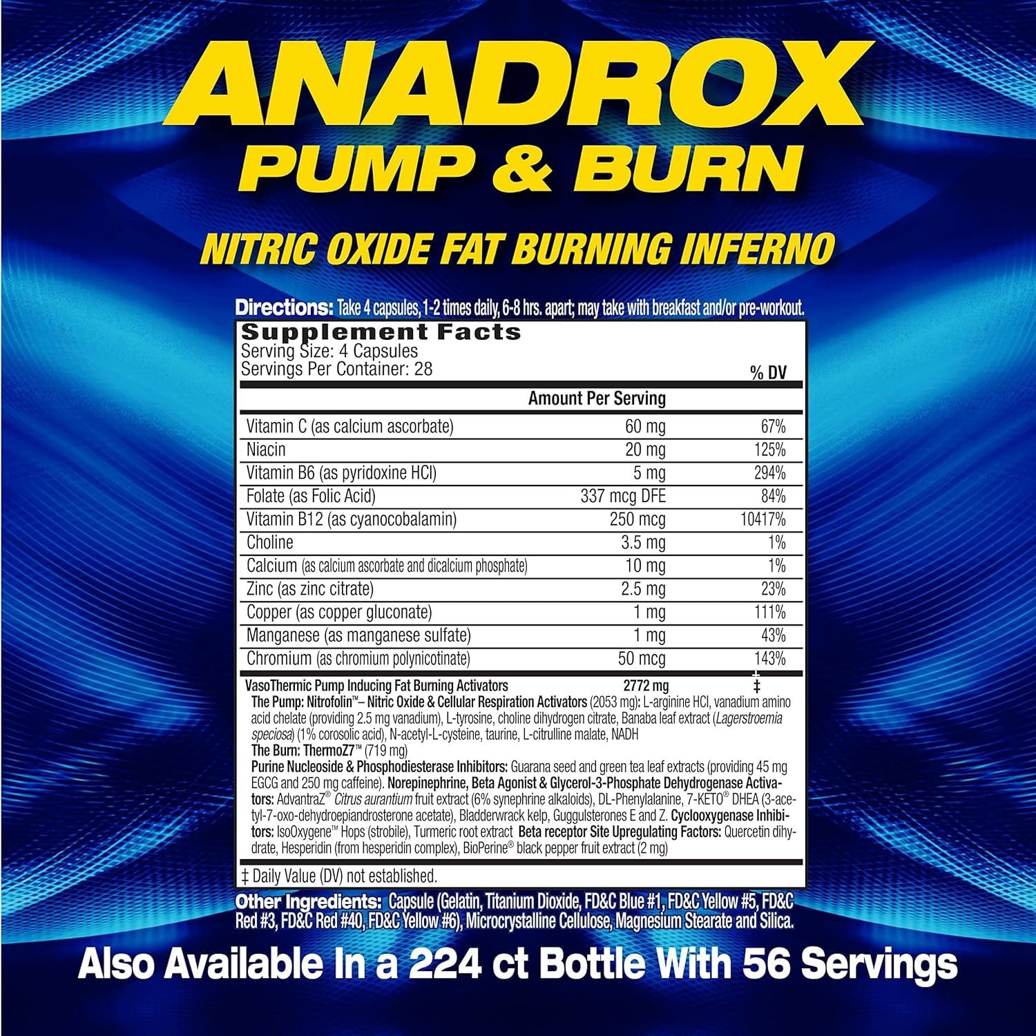 Maximum Human Performance Mhp Anadrox Nitric Oxide Fat Burning Inferno 112