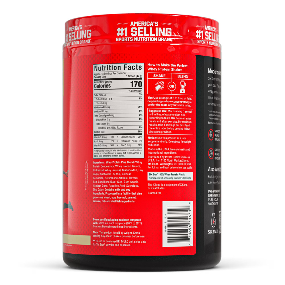 Six Star Pro Nutrition 100% Whey Protein Powder, Vanilla Cream, 1.81 lbs, 30g