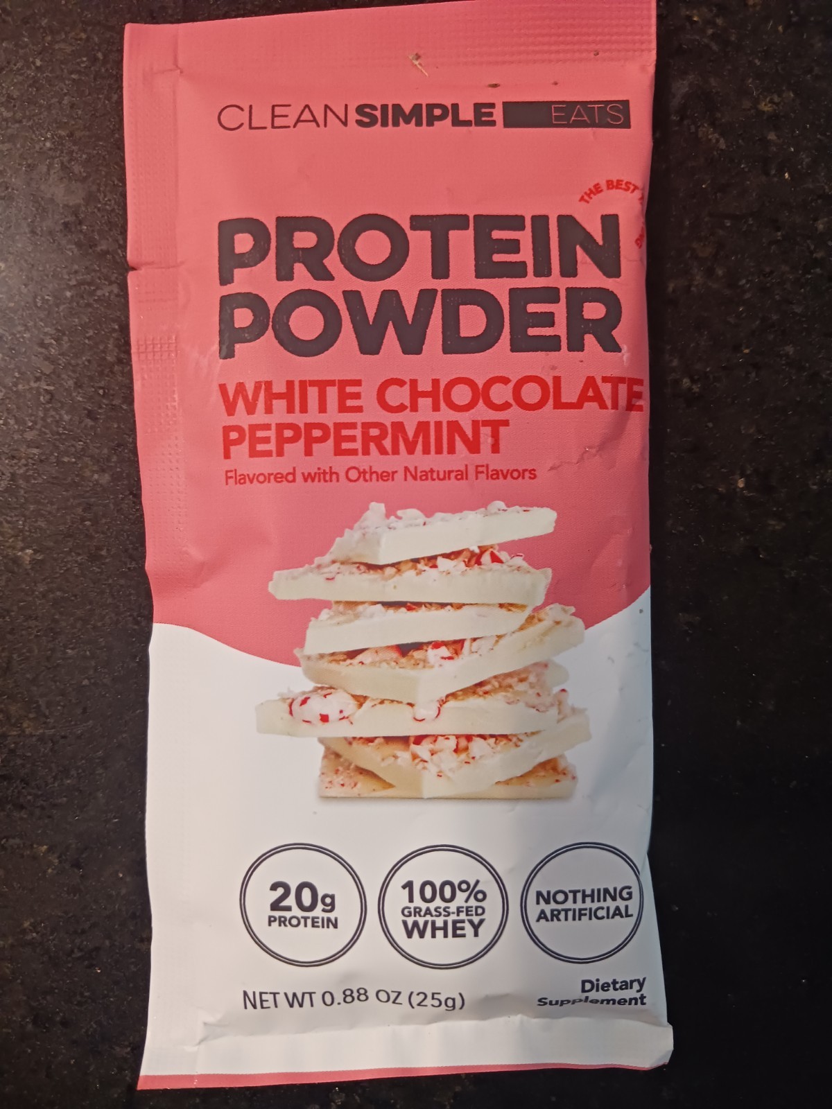 Clean Simple Eats Whey Protein Powder Peppermint 10 Stick Packs Exp 8/2027