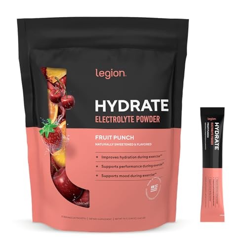 Hydrate Electrolyte Powder Packets with 20 Servings (Pack of 1) Fruit Punch