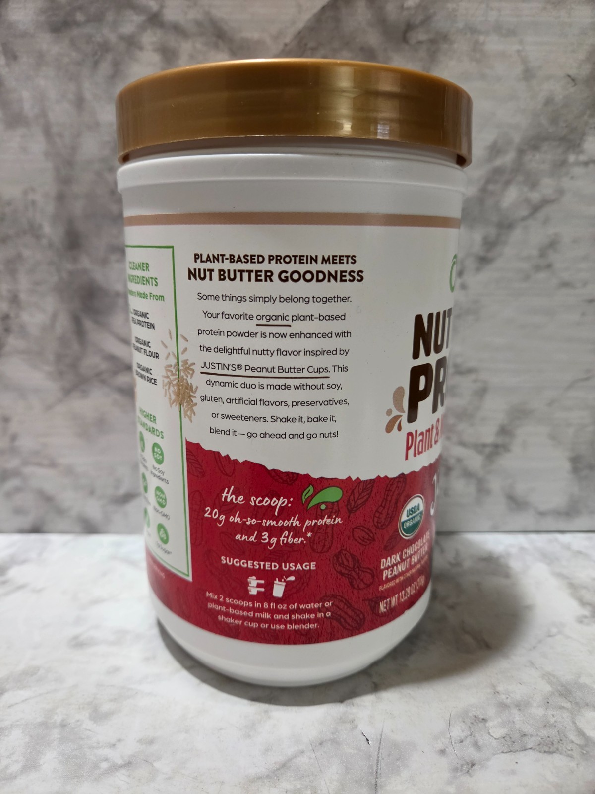Orgain Nut Butter Protein Justin’s Dark Chocolate Peanut Butter 13.28 OZ 2/2027