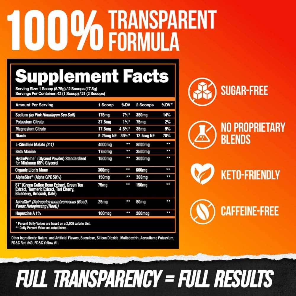 ALPHA LION Superhuman Pump Pre Workout Powder, 12.96 Ounce (Pack of 1)