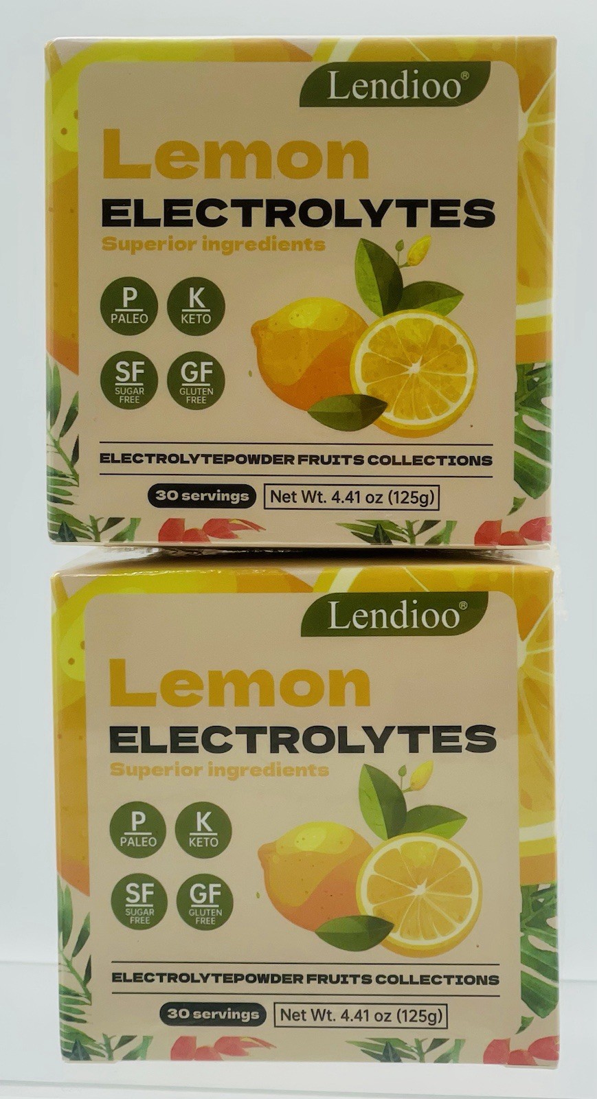Lot of 2 Lemon Flavor Electrolytes Powder 4.41 oz Sugar-Free Gluten-Free BNIB