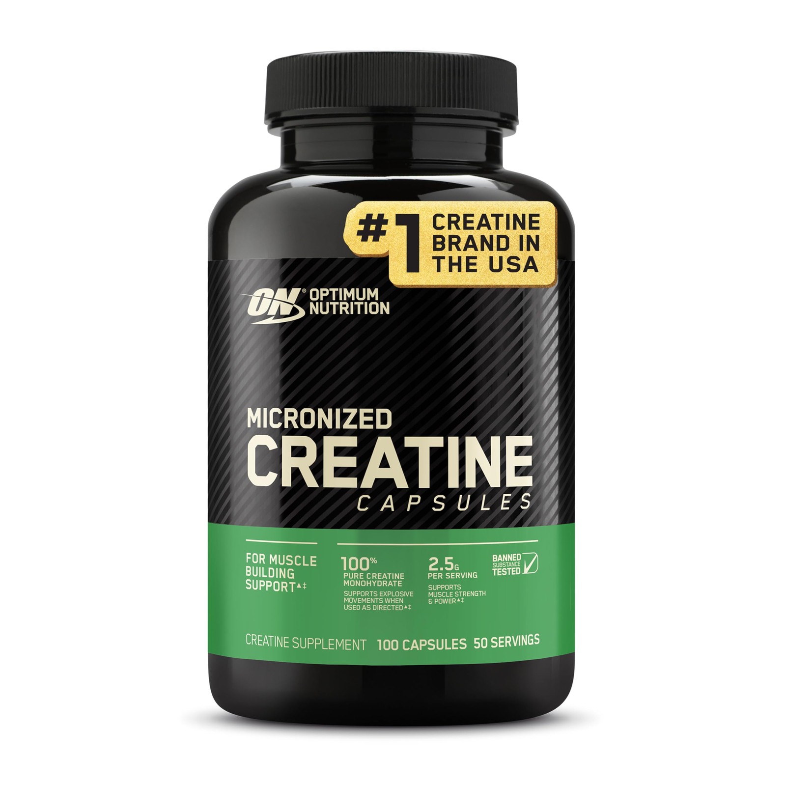Optimum Nutrition Creatine, Micronized Creatine 100 Count (Pack of 1), White