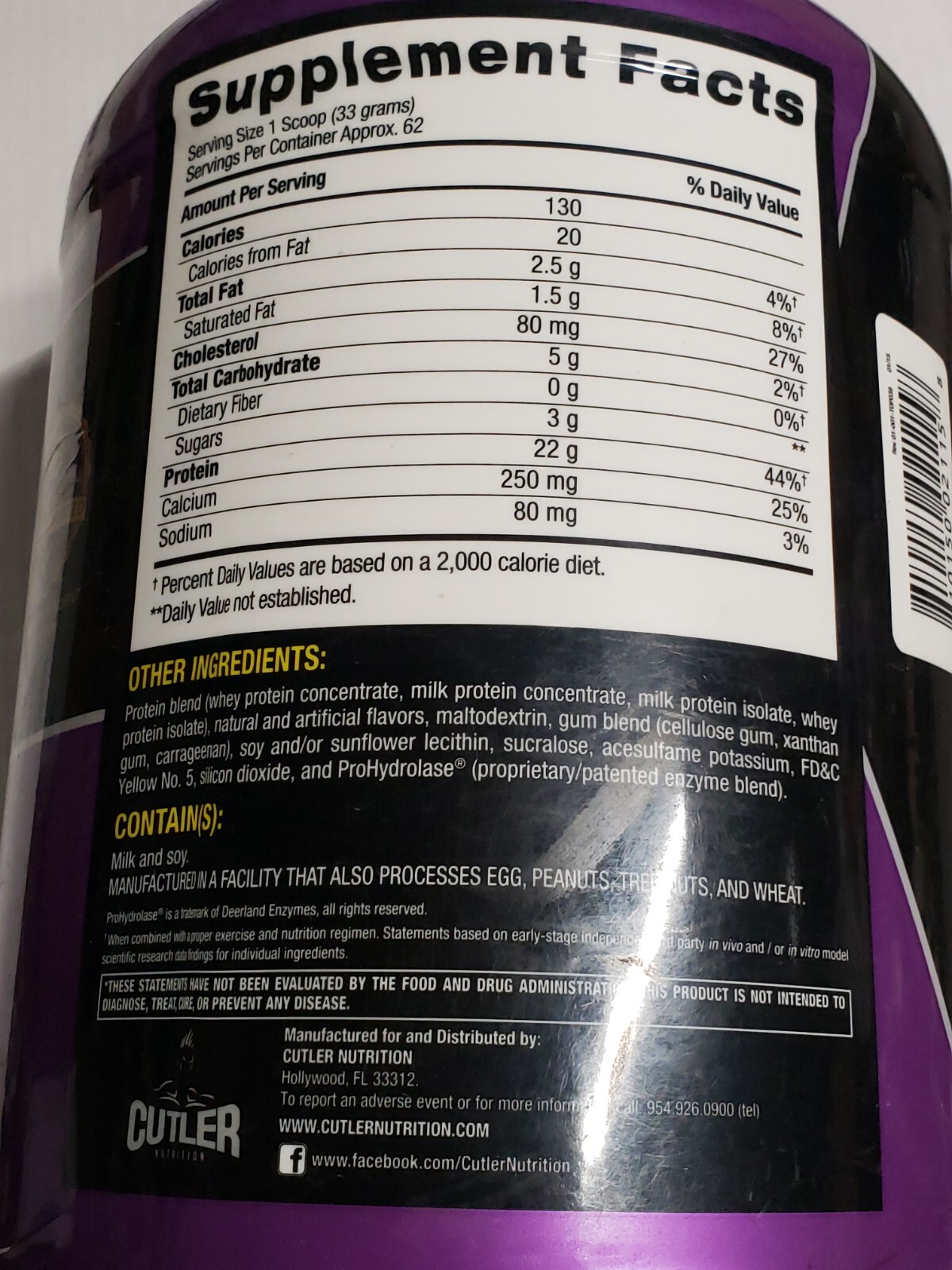 Cutler Nutrition Total Protein – Banana Cream Pie – 4.51 lbs – 62 Servs – 7/2026