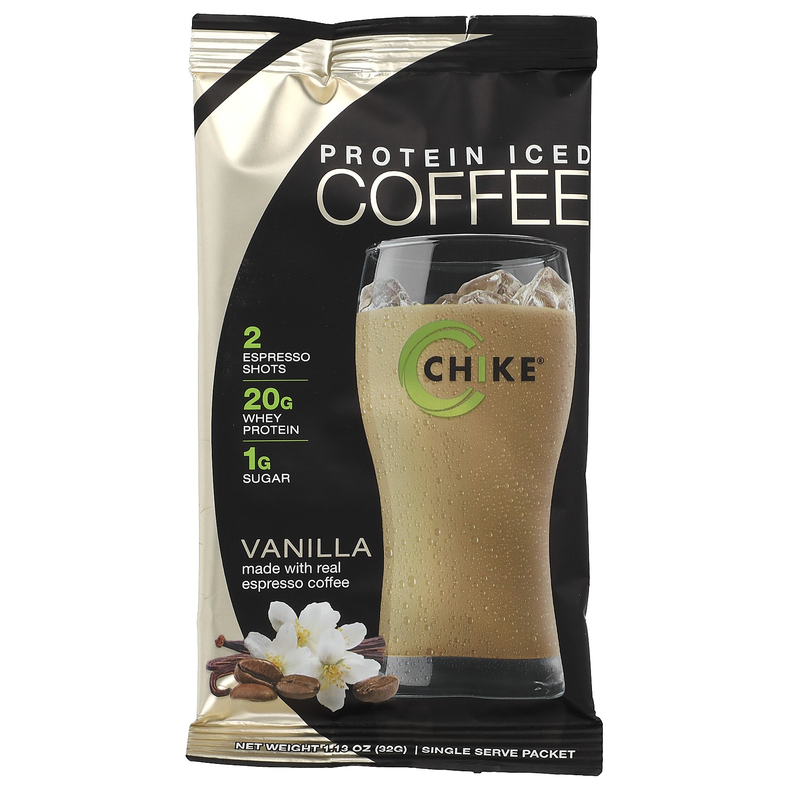 High Protein Iced Coffee, Vanilla, 12 Packets, 1.04 oz (30 g) Each
