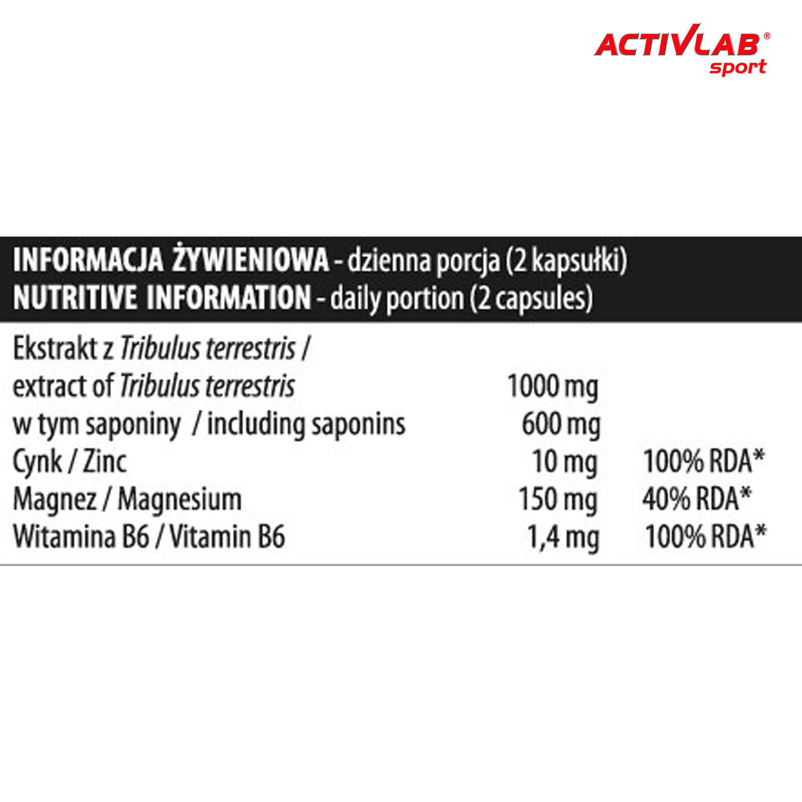 TRIBUACTIV B6 – 90-180 Caps – Natural Testo Booster Vitamin B6 Endurance Libido