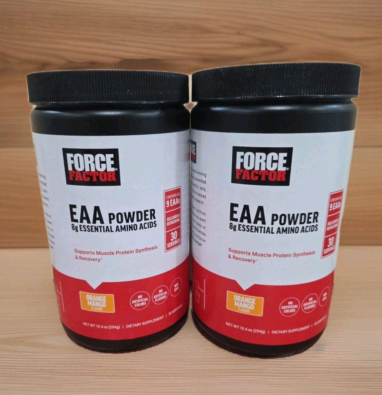 2 x Force Factor Essential Amino Acids Full Spectrum EAAs Powder 10.4 oz