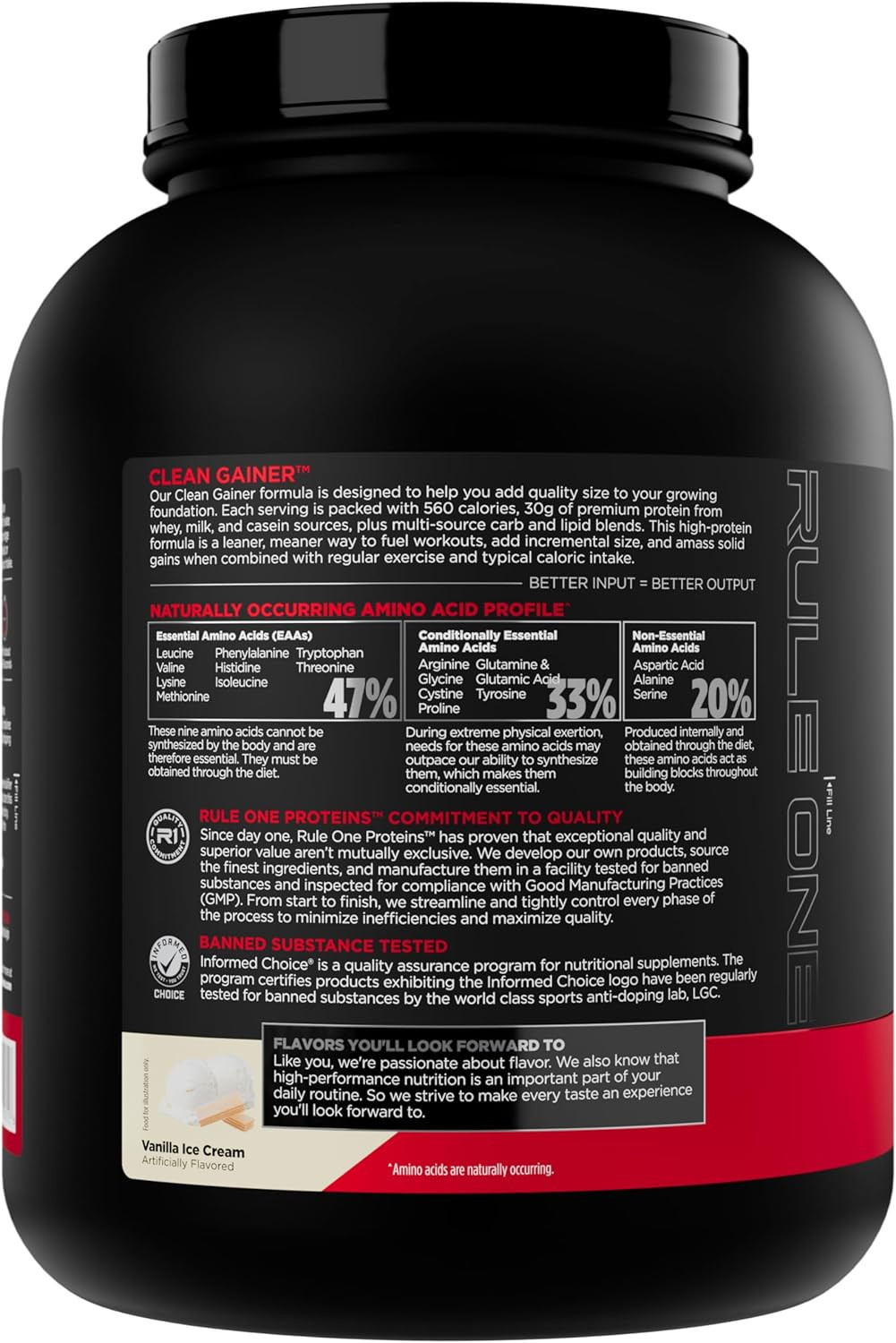 Clean Gainer – High-Protein Lean Gain Formula with 560 Calories, 30G of Full-Spe