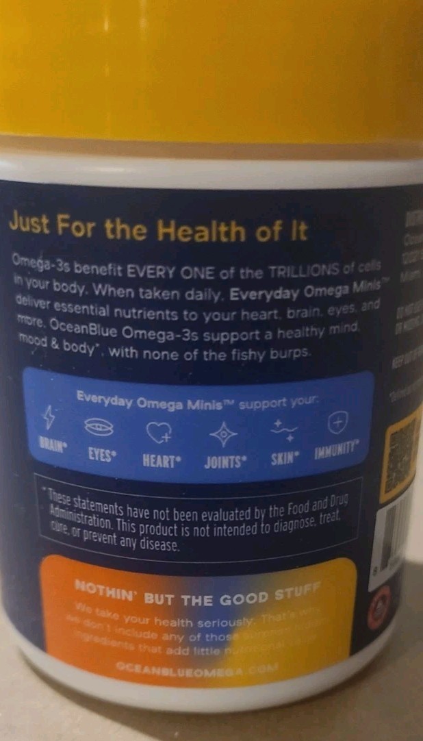 Everyday Omega-3 Fish Oil Minis – 720mg Omega-3 – Orange Flavor (60 Softgels)