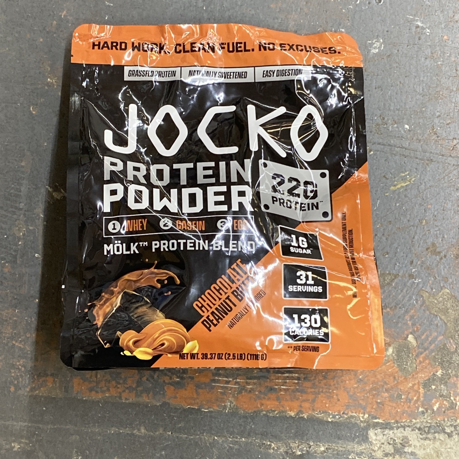 Jocko Fuel Molk Protein Powder Chocolate Peanut Butter 2.5 LB Exp 03/2027