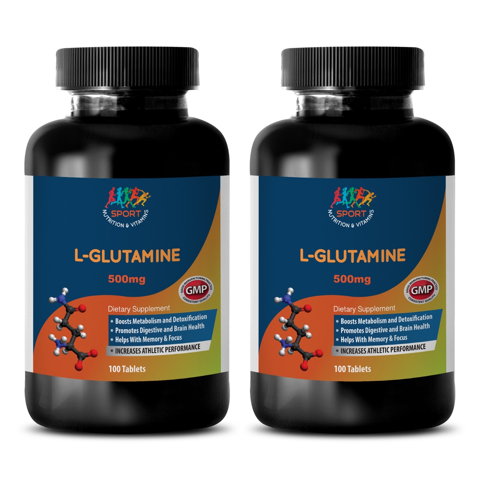 Cell Hydration – L-GLUTAMINE – Brain Boost – Proteins – 2 Bot 200 Ct