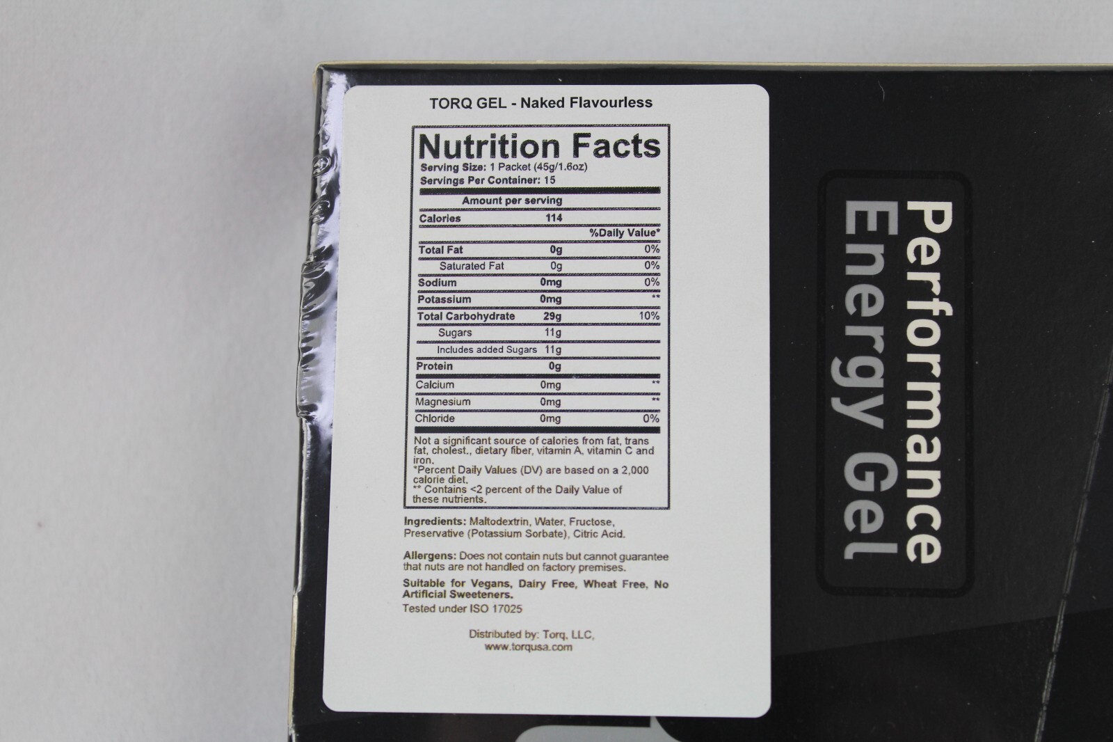 Torq Energy Gel Naked Flavourless 45g – Pack of 15