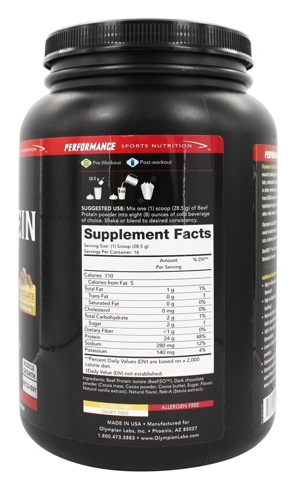 Beef Protein Isolate , 24g Protein, BST , 2 Grams BCAA’s, Muscle Building Ami…