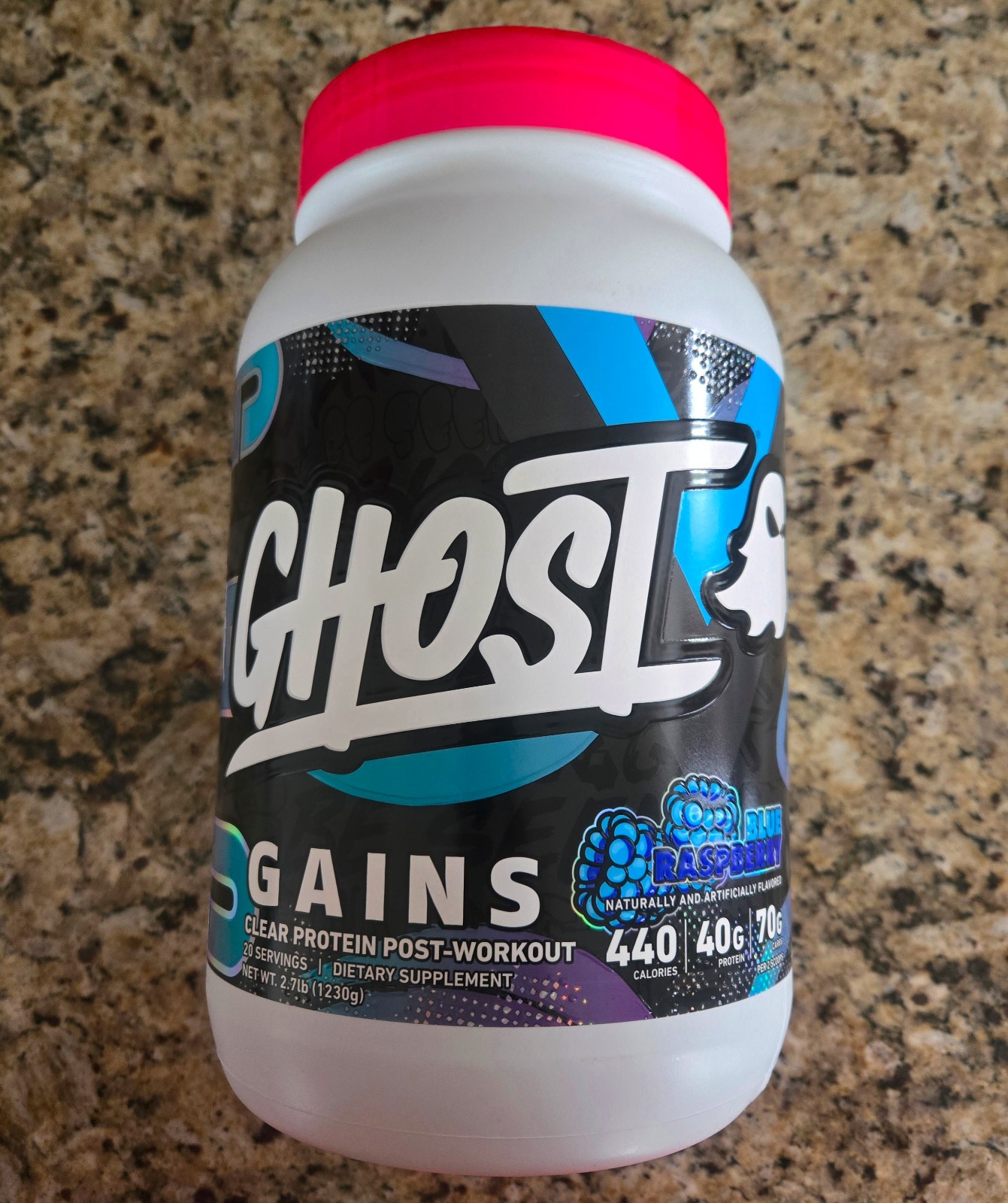 Ghost Clear Gains Mass Gainer Protein Powder 20 Servings Blue Raspberry
