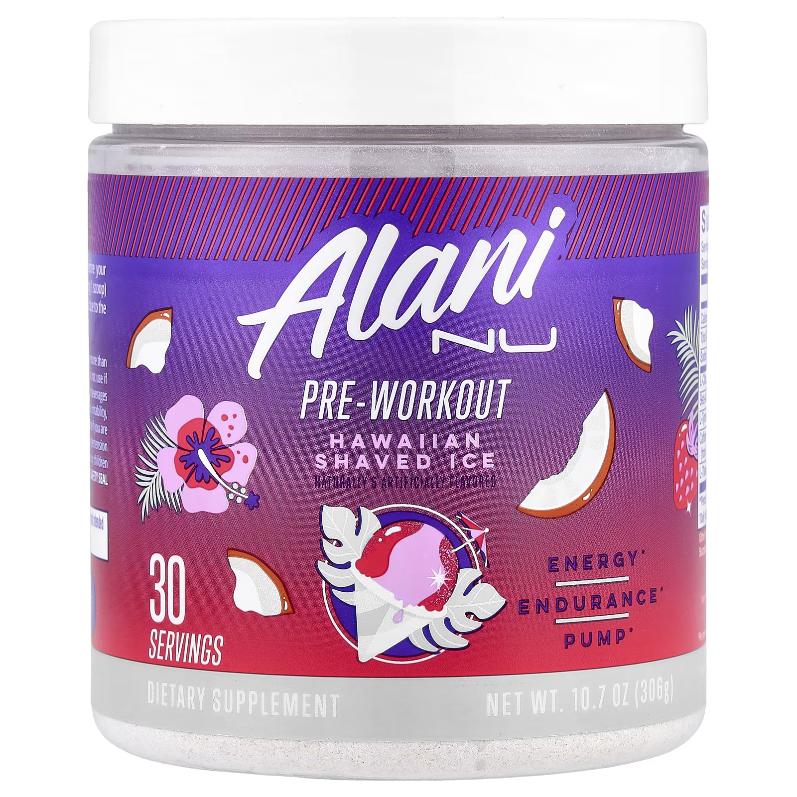 2 X Alani Nu, Pre-Workout, Hawaiian Shaved Ice, 10.7 oz (306 g)