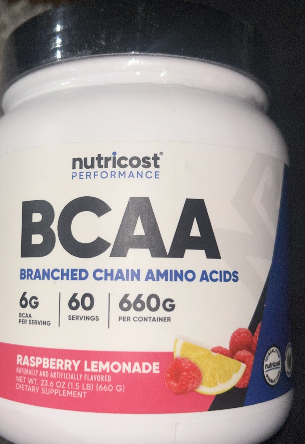 Nutricost BCAA 2:1:1 Powder (Raspberry Lemonade) 60 Servings – 6G Per Serving