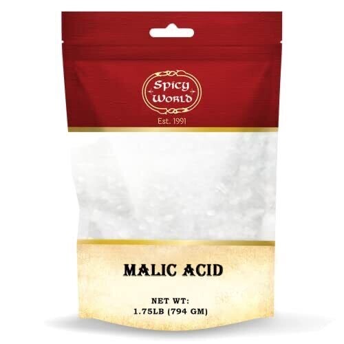 Spicy World Malic Acid Powder 1.75 LB (28oz) – Food Grade, Crystals, Tart Flavor