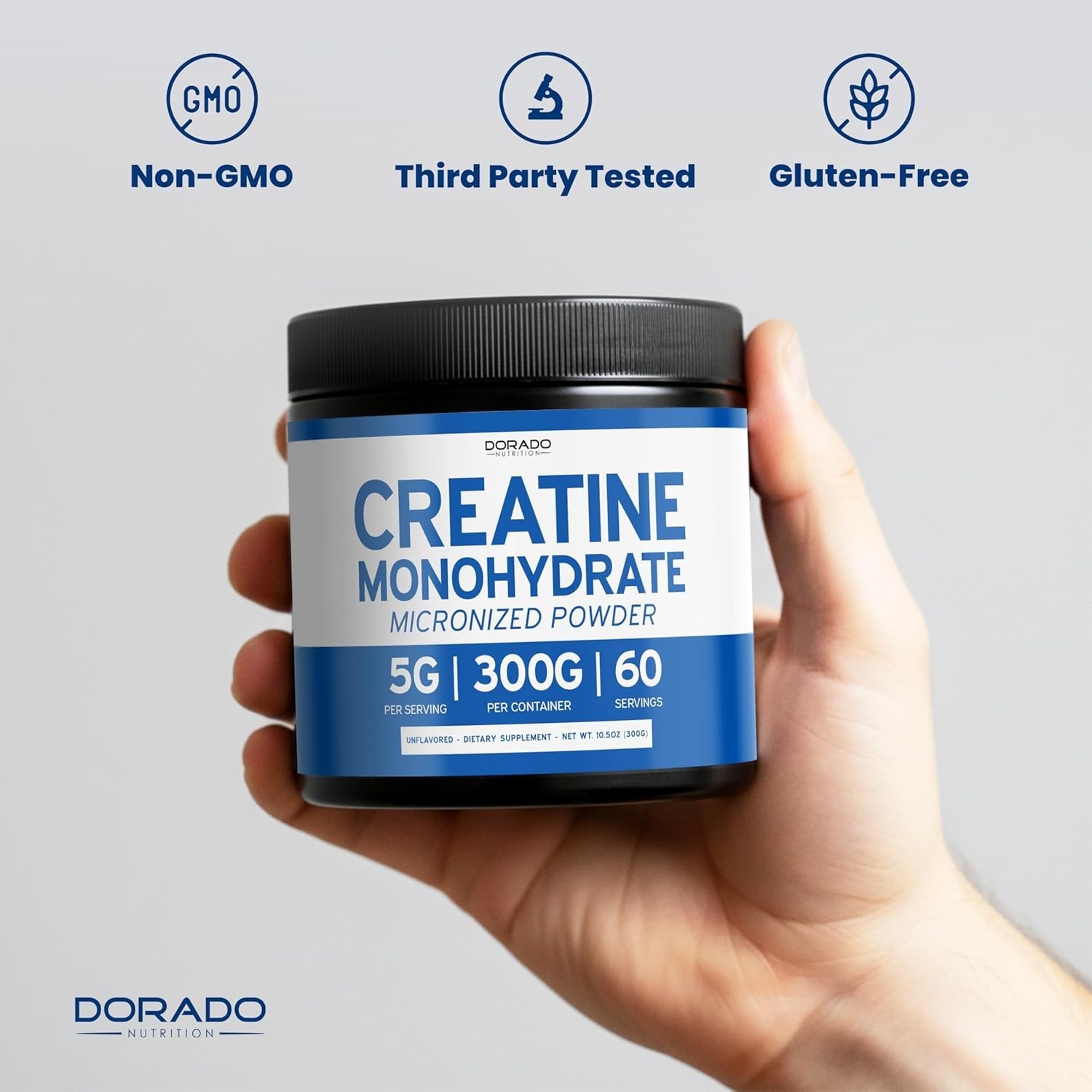 Creatine Monohydrate Powder 5G l Micronized & Unflavored l 60 Servings 5000mg pe