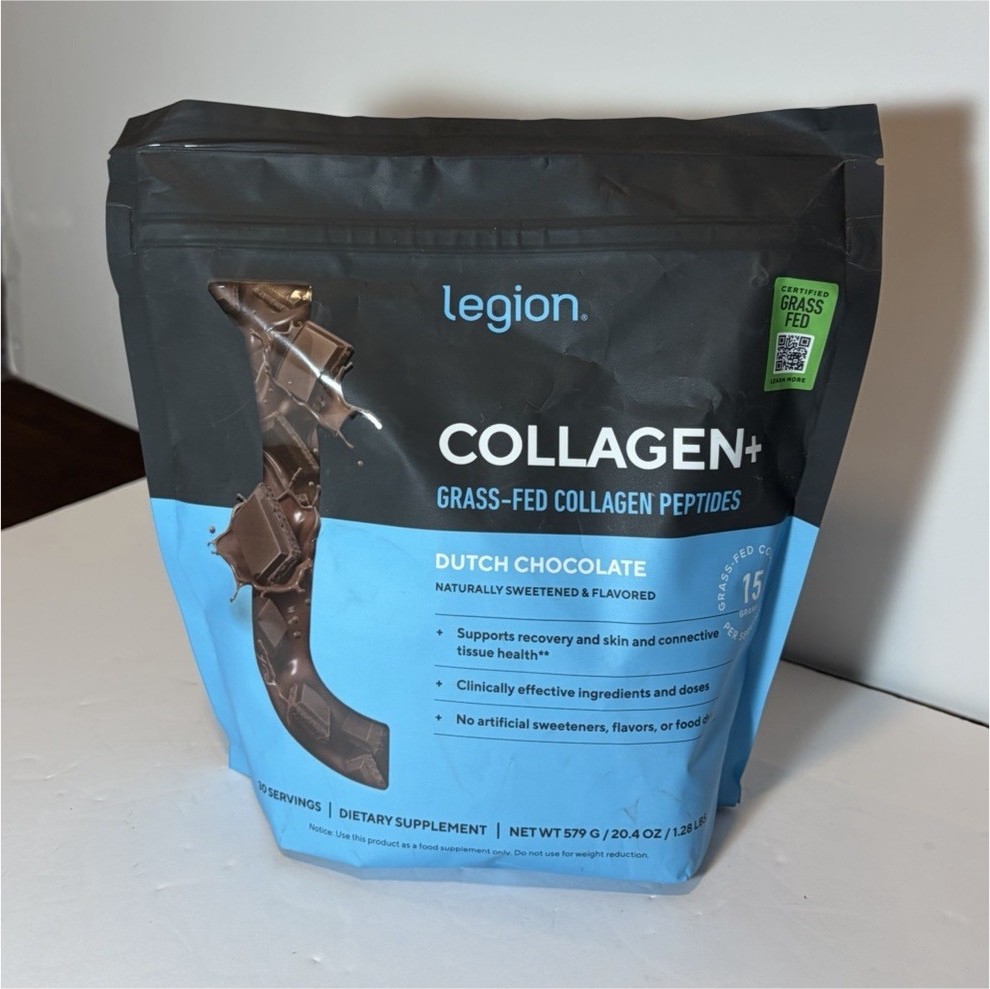Legion Collagen+ Grass-Fed Collagen Peptides Powder Dutch Chocolate 20.4oz