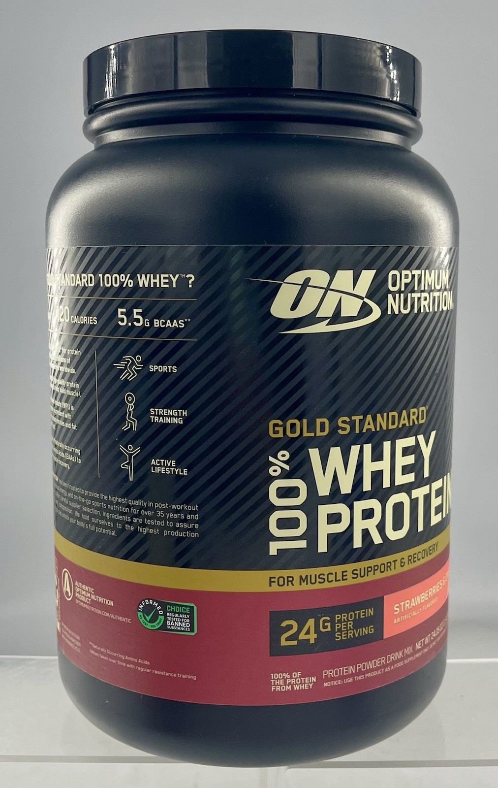 Lot of 2 ON Gold Standard 100% Whey Protein Strawberries & Cream 1.5 lb Exp 08/2