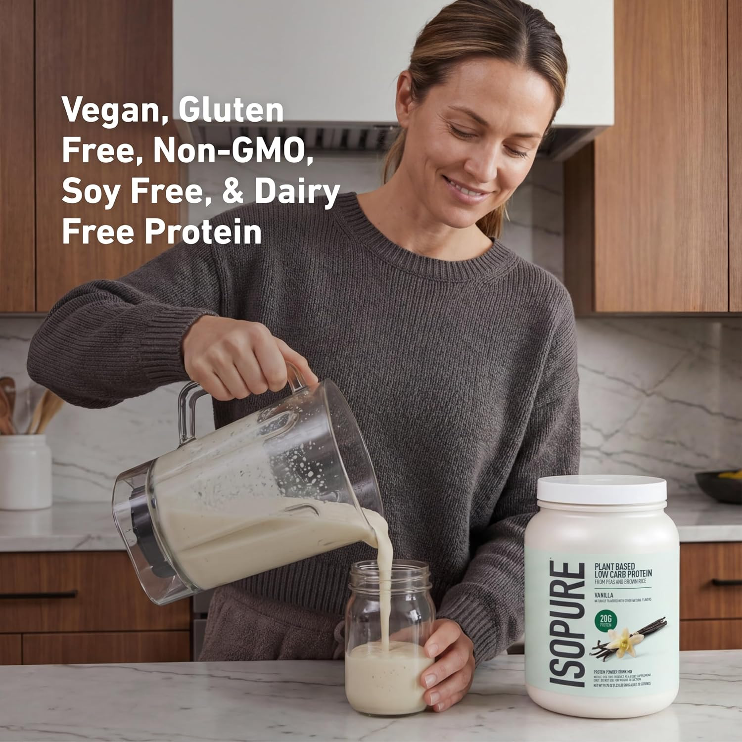 Plant-Based Protein Powder – 20G Organic Pea and Rice Protein with a Complete Am