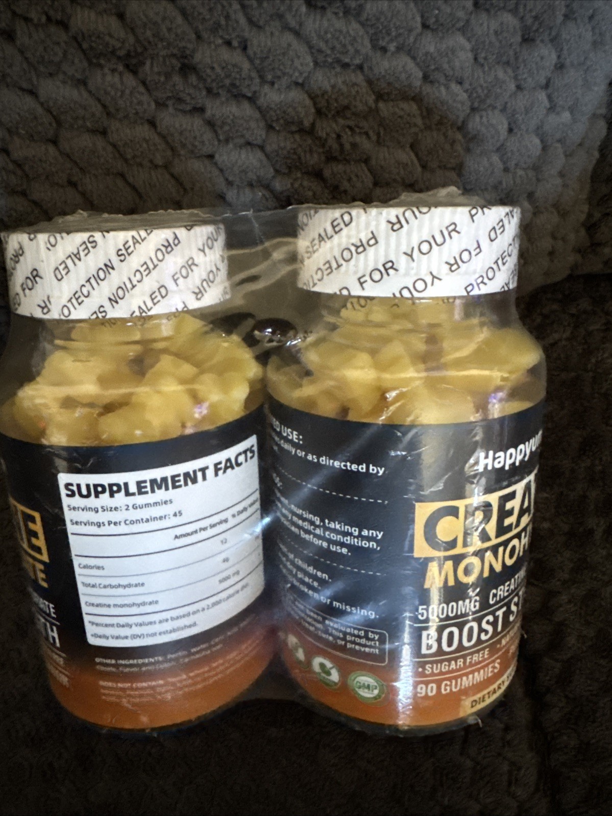 2x Creatine Monohydrate Gummies 5000mg Sugar Free Pineapple 180 Total EXP:10/26
