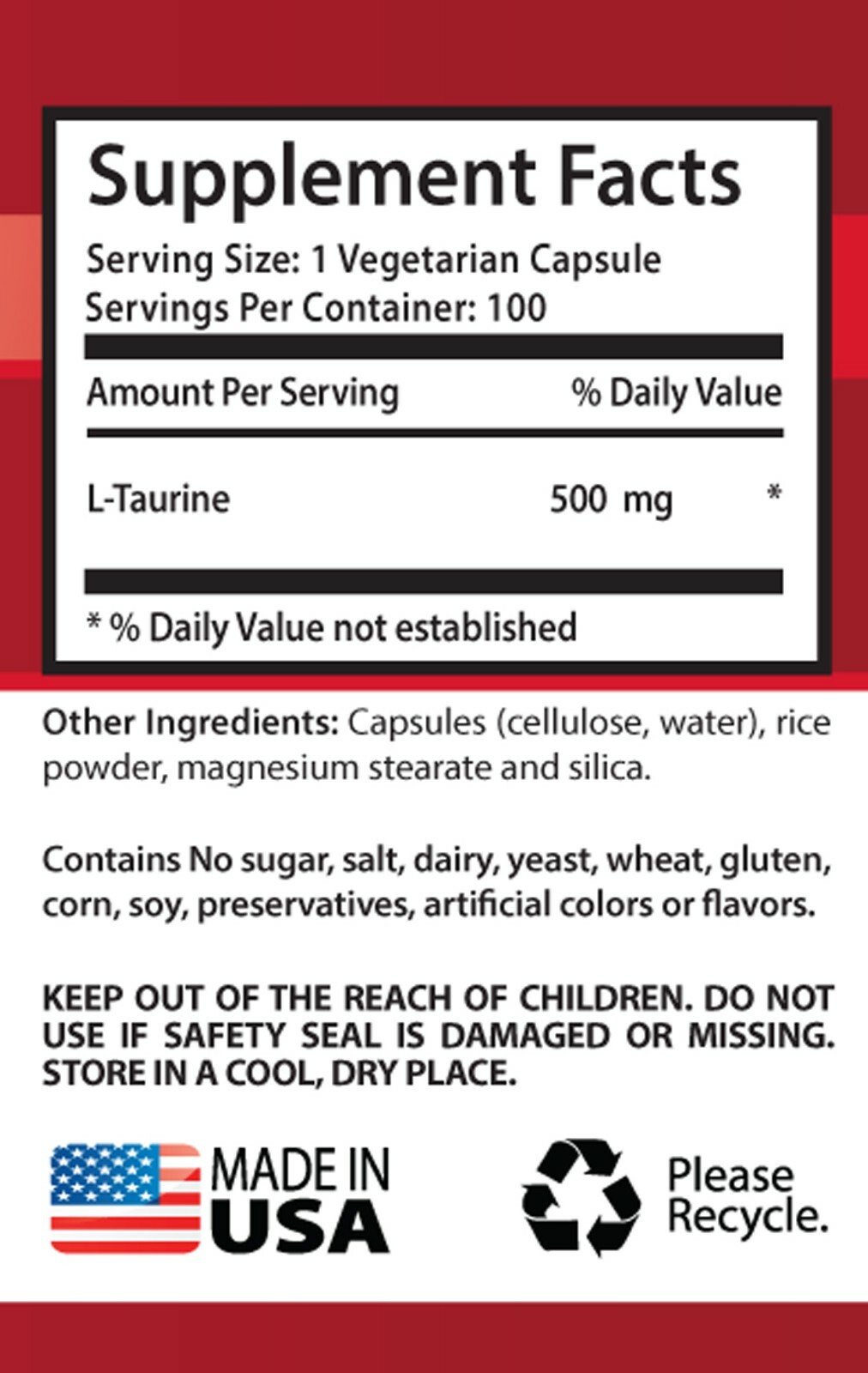 improve athletic performance – L-TAURINE 500MG – bodybuilding vitamins 2B
