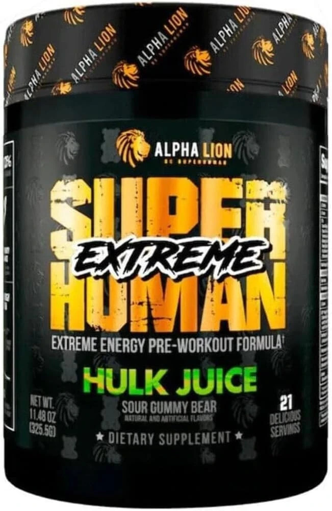 Alpha Lion Superhuman Extreme Energy Pre-Workout Hulk Juice 21 Full Servings New