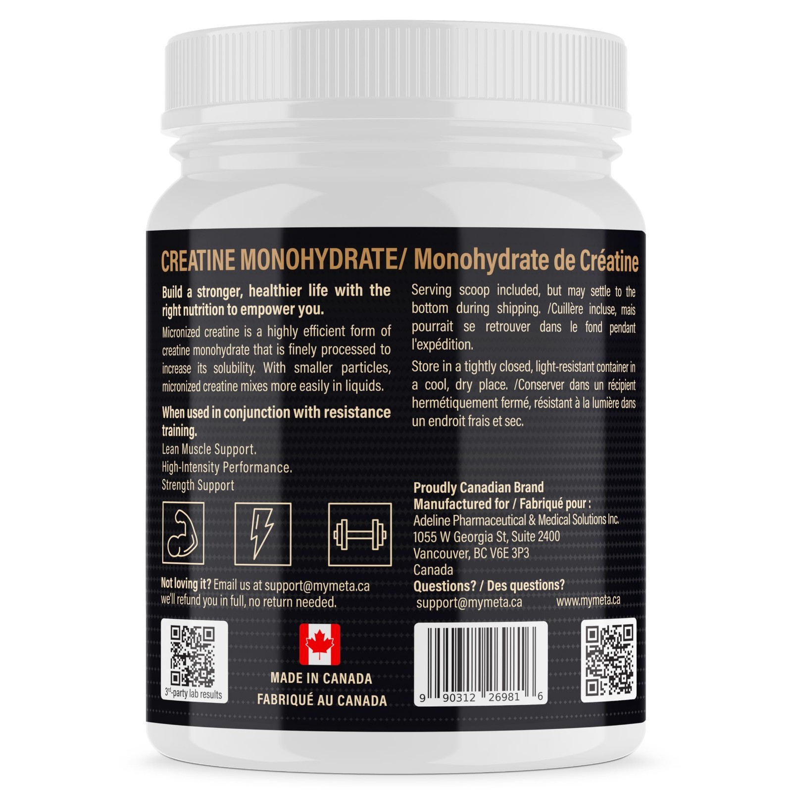 100% Pure Micronized Creatine Monohydrate Powder, 200 Servings, Unflavored, Vega