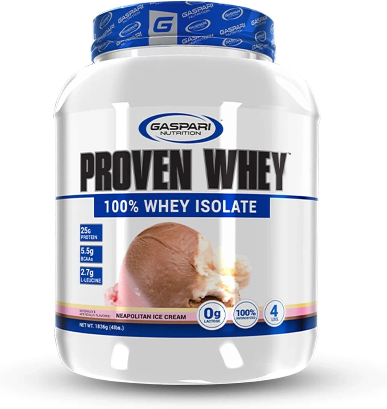 Gaspari Nutrition Proven Whey 100% Whey Isolate Protein 4LB Pick Flavor New