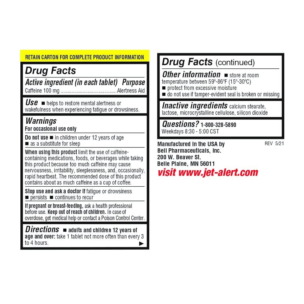 Jet-Alert 100 MG Each Caffeine Tab 120 Count 120 (Pack of 1)