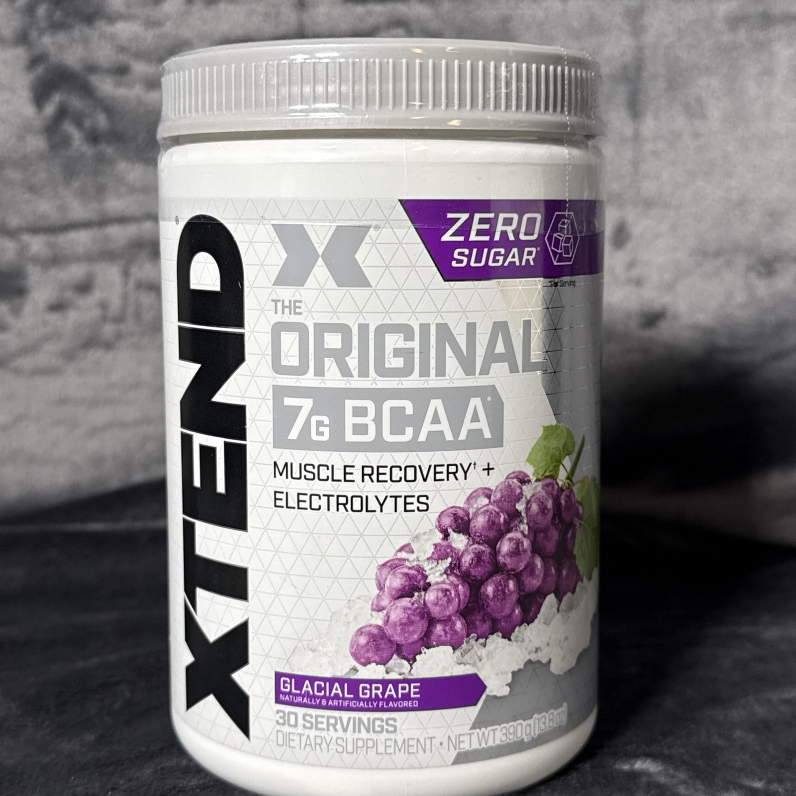 XTEND Original BCAA 7g L-Glutamine 0 Sugar Muscle Recovery Glacial Grape Drink