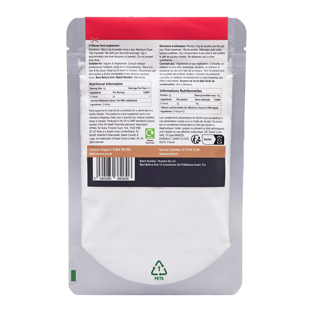 Bundle Offer 3 for 2: D-Ribose Powder (Eco Refill) 3 x 100g