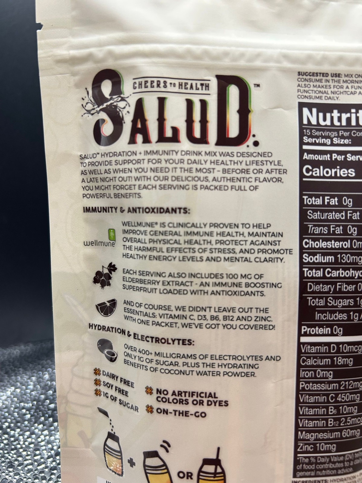 Salud Hydration + Immunity Drink Mix Manzana Apple 15 Stick Packs – New