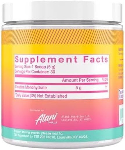 Alani Nu Creatine Monohydrate Powder Unflavored Micronized Creatine 30 Servings